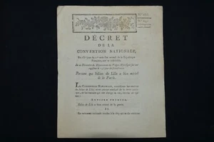ARCHIVE REVOLUTION FRANCAISE-DECRET JULIEN DE LILLE -EPINAL-MIRECOURT  1793 - Picture 1 of 3