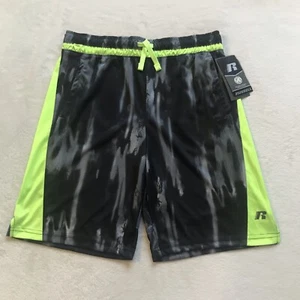 Russell Boys Black Elastic Waist Sports Cool Printed Shorts Sz XXL (18)Waist 31" - Picture 1 of 16