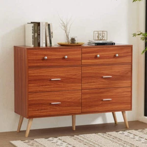 Artiss 6 Chest of Drawers Storage Cabinet Walnut - Picture 1 of 8