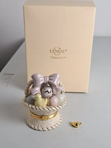 LENOX TREASURES "Easter Basket Surprise" Trinket Box w/ "Ducky" Treasure w/ Box - Picture 1 of 13