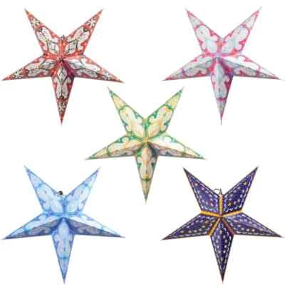 60cm STAR Hanging Ceiling Lamp Shade Party Paper Lantern Christmas Decor Gift UK