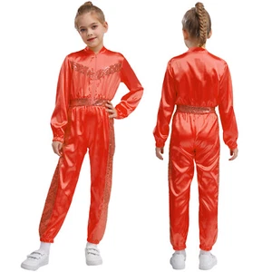 Girls Jumpsuit Hip-hop Romper Dance Bodysuits Street Outfits Xmas Costume Show - Picture 1 of 71