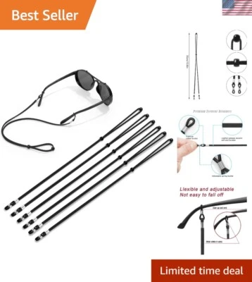 Elegante paquete de 6 correas para gafas de sol - soportes para cuello ajustables para familia y deportes Foto 1 de 4