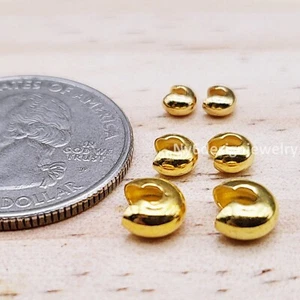 Cuentas espaciadoras de cubierta de prensado enchapadas en oro 3 mm 4 mm 5 mm - Hallazgos de joyería para hágalo usted mismo - Imagen 1 de 15