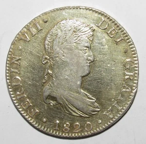 Mexico 1820 Mo JJ 8 Reales KM# 111 XF - Picture 1 of 2