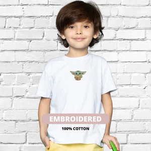 Baby Yoda embroidered child shirts Disney Star Wars Baby Yoda Shirt - Picture 1 of 24