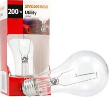 12 SYLVANIA Utility Clear 200w Incandescent Light Bulbs Medium Base A21