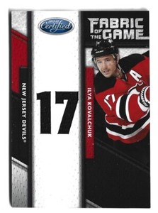 2011 PANINI CERTIFIED HOCKEY FABRIC OF THE GAME JERSEY ILYA KOVALCHUK # 07/25
