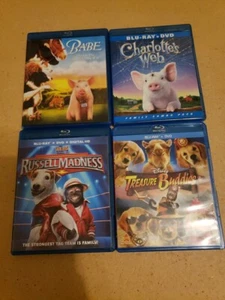 Lot Of 4 Kids Blu Rays Russell Madness Babe Charlotte's Web Treasure Buddies - Picture 1 of 10