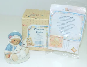 CHERISHED TEDDIES FIGURINE SONJA HOLIDAY CUDDLES BEAR W/ RABBITS NIB 622818 - Picture 1 of 7