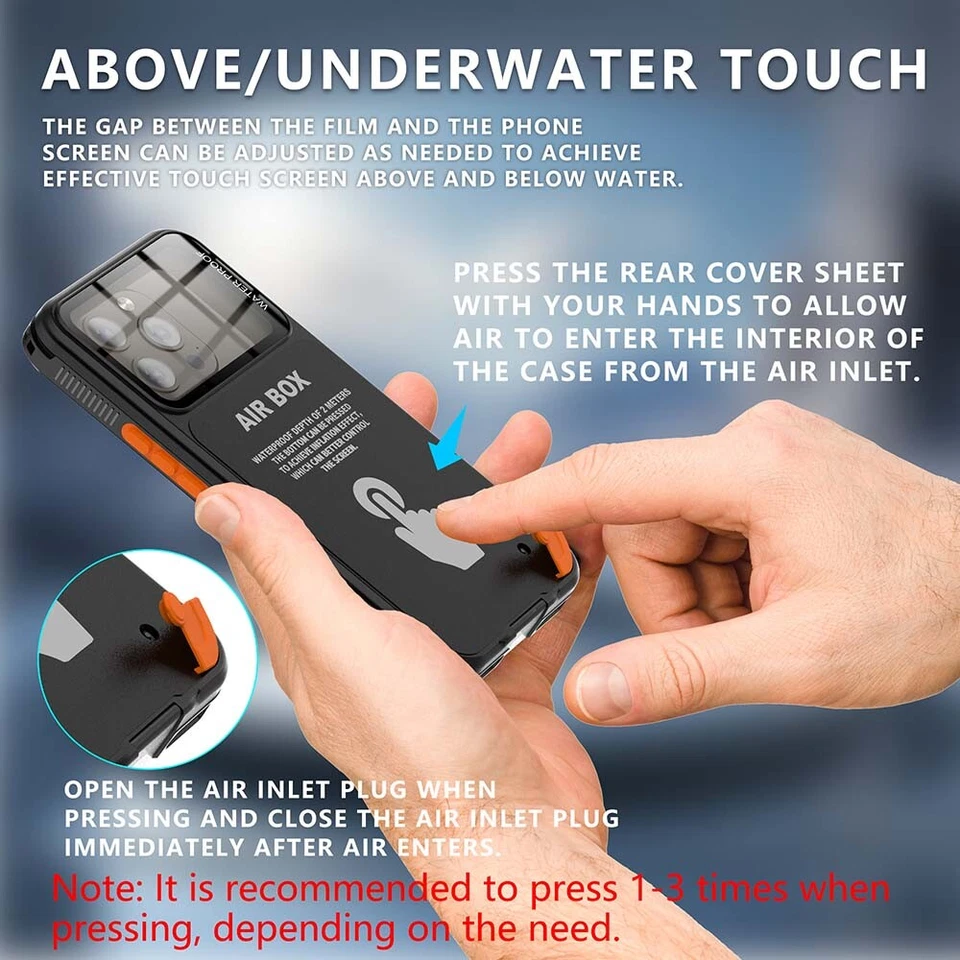 Waterproof Case for iPhone 15 14 UnderWater Touch Military  Defender Diving Case - Image 1 of 4
