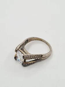 Anillo de compromiso ucraniano vintage plata 925 talla grande 9,3/19 mm. Con piedra grande - Imagen 1 de 15