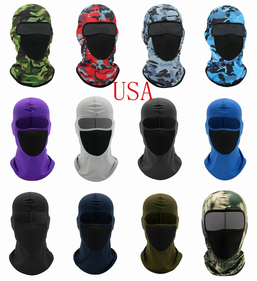 Máscara facial de pasamontañas cubierta completa Lycra motociclista bandana gorro cuello polaina bufanda capucha Foto 1 de 1