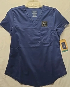 Cherokee Workwear Revolution Navy Nurse Scrub Top Damen XS Neu mit Etikett - Bild 1 von 8
