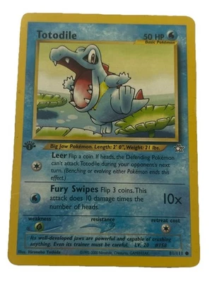 Totodile 1st Edition 81/111 Neo Genesis Pokemon Vintage WOTC  2000 - Image 1 of 3