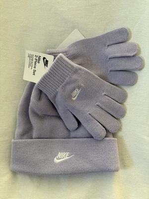 NEW Nike Purple White Kid's Unisex Futura Beanie/Glove Set 9A2961 Size 8/20 - Image 1 of 4