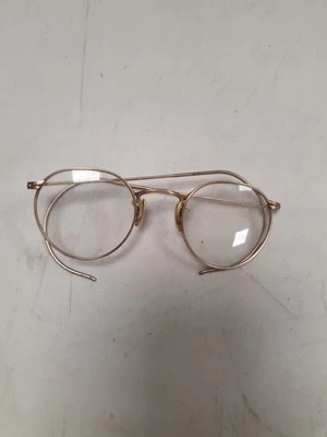 Antiguo 1 Vaso Lleno de Oro Marco de Alambre Redondo Gafas 12 K Gf Foto 1 de 4