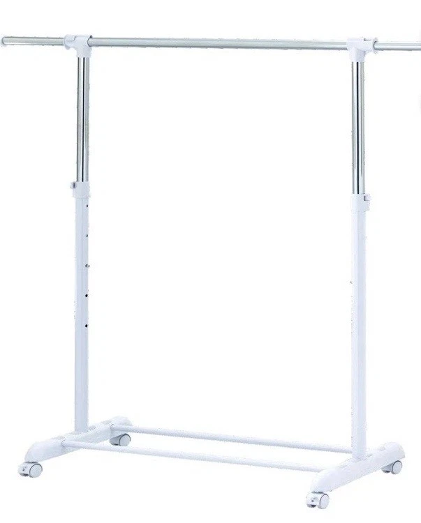 Adjustable Rolling Garment Rack Metal Chrome, White, FREE SHIPPING!!! - Image 1 of 4