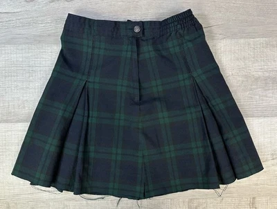 Antiga Saia Dennis Verde Belair Xadrez EUA Meninas/Juniores Medida W23” X L15.5” - Imagem 1 de 4
