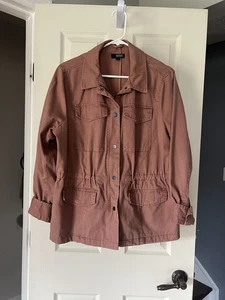 ANA Utility Jacke XL 100% Baumwolle rostbraun Cargotaschen leichter Mantel - Bild 1 von 5