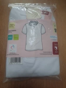 Girls White school Cotton Polo shirts  4-5years Brand New - Picture 1 of 2