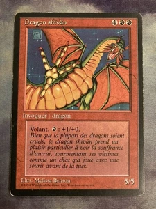 FBB Mount Shiv Dragon French 1st Edition Black Frame Plaid MTG Revised Old Used - Picture 1 of 6