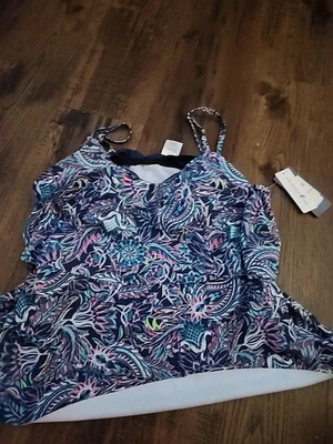 Top de traje de baño para mujer Caribbean Joe talla 12 nuevo con etiquetas Foto 1 de 4