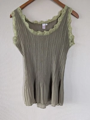 VTG Y2K Pretty Angel Sz L Silk Romantic Boho Fairy Coquette Feminine Lolita Cami - Image 1 of 4