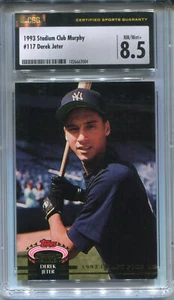 1993 Stadium Club Murphy #117 Derek Jeter Rookie CSG 8.5 NM-MT+ New York Yankees - Picture 1 of 2