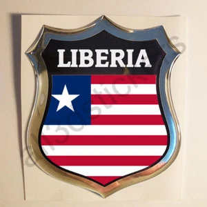 Adesivi Liberia Scudetto Liberia 3D Bandiera Resinato Adesivo Vinile Resinati - Foto 1 di 1