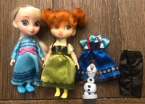 Disney Store Animators Collection 5" Mini doll anna elsa Olaf frozen - Picture 1 of 8