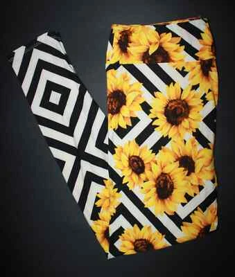 LuLaRoe TC Leggings Floral Sunflower Dipped Lattice Size 12-18 NEW 354056 - Image 1 of 4