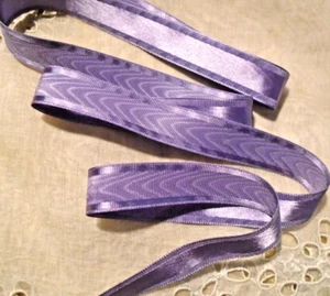 5/8" WIDE   SATIN EDGE MOIRE' RIBBON - JAPAN - REVERSIBLE. - LAVENDER - Picture 1 of 2