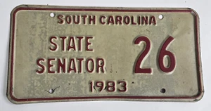1983 South Carolina State Senator License Plate #26 - Picture 1 of 2