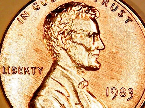 1983 American Cent Lincoln Memorial Brilliant Uncirculated Red Philadelphia Mint Cover