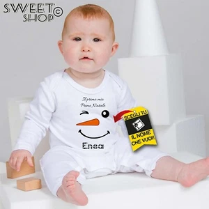 tuta neonato neonata il mio primo natale personalizzato IDEA REGALO NATALE babb - Picture 1 of 4