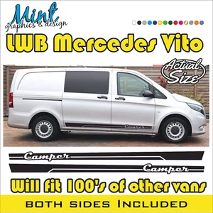 LWB MERCEDES VITO Camper Motorhome Stripes Decals Stickers Van Graphics 041 - Picture 1 of 4