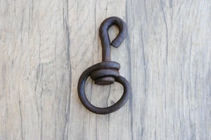 Vintage Schmiedeeisen Handgeschmiedet hängender Schwenkring Metzger Fleischhaken - Bild 1 von 6