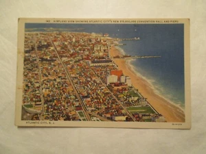 New Jersey Postcard Convention Hall and piers Atlantic City NJ - Picture 1 of 2