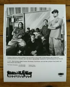Unwritten Law - Vintage Band Press Photo Glossy B&W 8x10 #2 - Foto 1 di 1