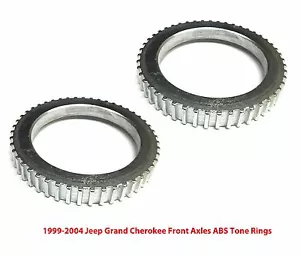 Pair: 2 New Front CV Axle ABS Tone Rings Fits 1999-2004 Jeep Grand Cherokee - Bild 1 von 2