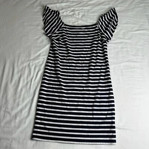 Lauren Ralph Lauren Blue White Striped Cotton Sheath Dress Size Small - Picture 1 of 9