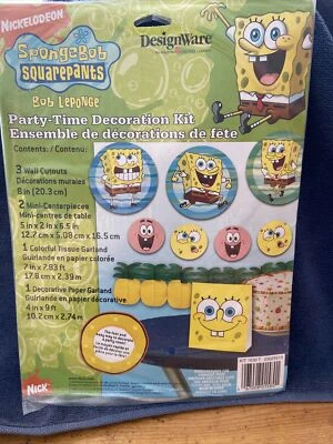 KIT COMPLETO DECORACIÓN FIESTA BOB ESPONJA SQUAREPANTS. NICKELODEON RÁPIDO Y FÁCIL NUEVO Foto 1 de 4