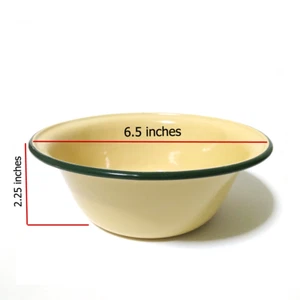 6.5" enamel camping round bowl vintage enamelware Plates dishes dinner set VVVV - Picture 1 of 7