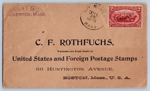 Spring Hill Massachusetts Barnstable Co 1898 Cover Scott 286 DPO 1854-1910 - Picture 1 of 3