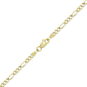 10K massives Gelbgold Figaro Fußkettchen 3,0 mm 10" - poliertes Kettenglied Damen Herren - Bild 1 von 1
