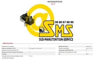 MICRO CONTACT MICRORUPTEUR CROUZET 250 Volts 6 Ampère N1177 83 181 - Picture 1 of 1