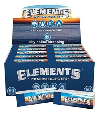 ELEMENTS NON PERFORATED TIPS Roach Rolling Paper Original Tips 25 50