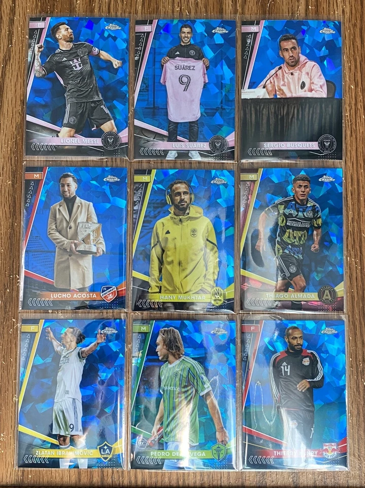 2024 Topps Chrome MLS Sapphire Image Variation SP 9-Card Complete Set w/ Messi - Image 1 of 4