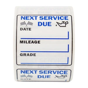 250pcs Oil Change Stickers Next Service Due Reminder Roll Car Window Sheet Label - Bild 1 von 9
